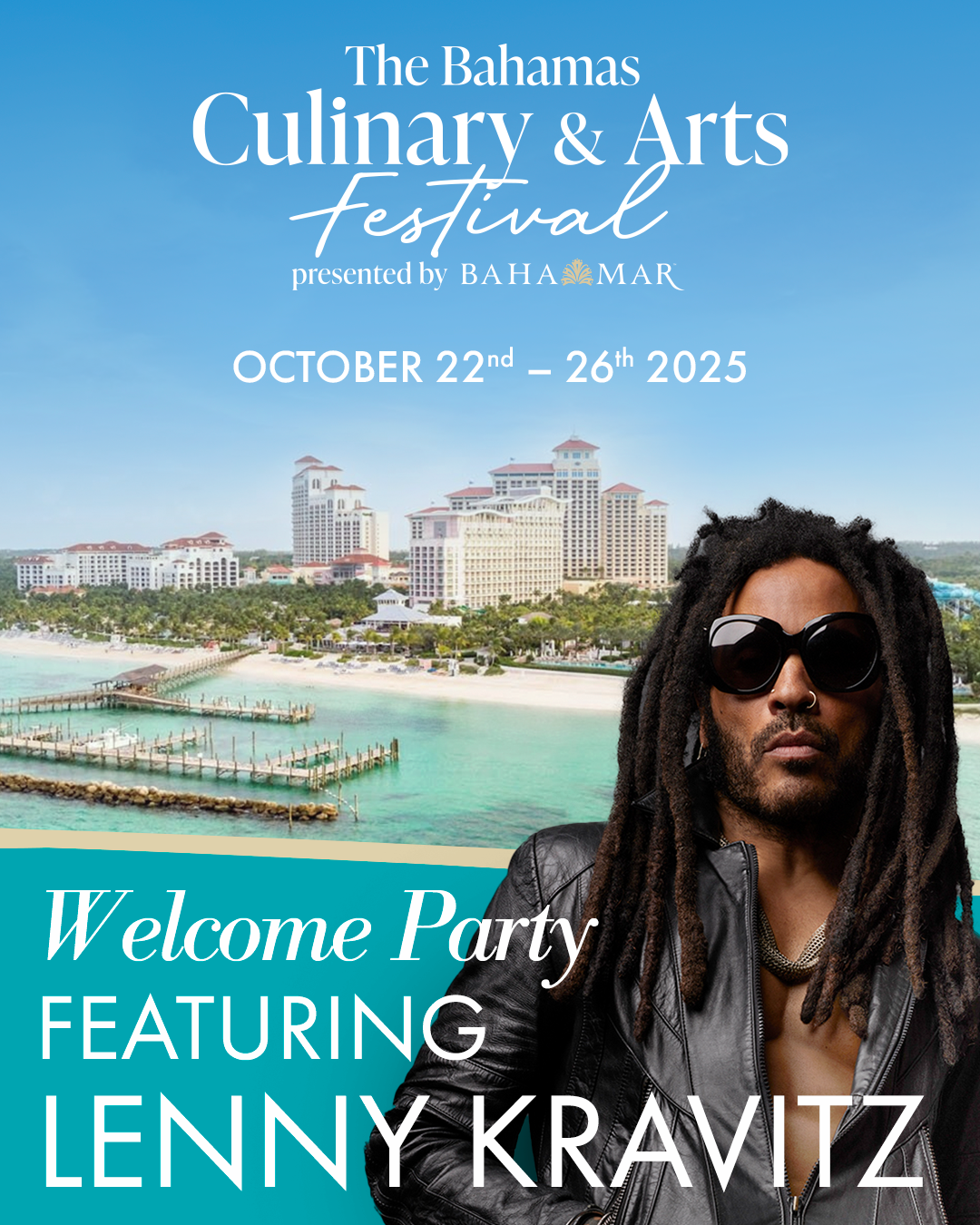 Welcome Party featuring Lenny Kravitz — official flyer