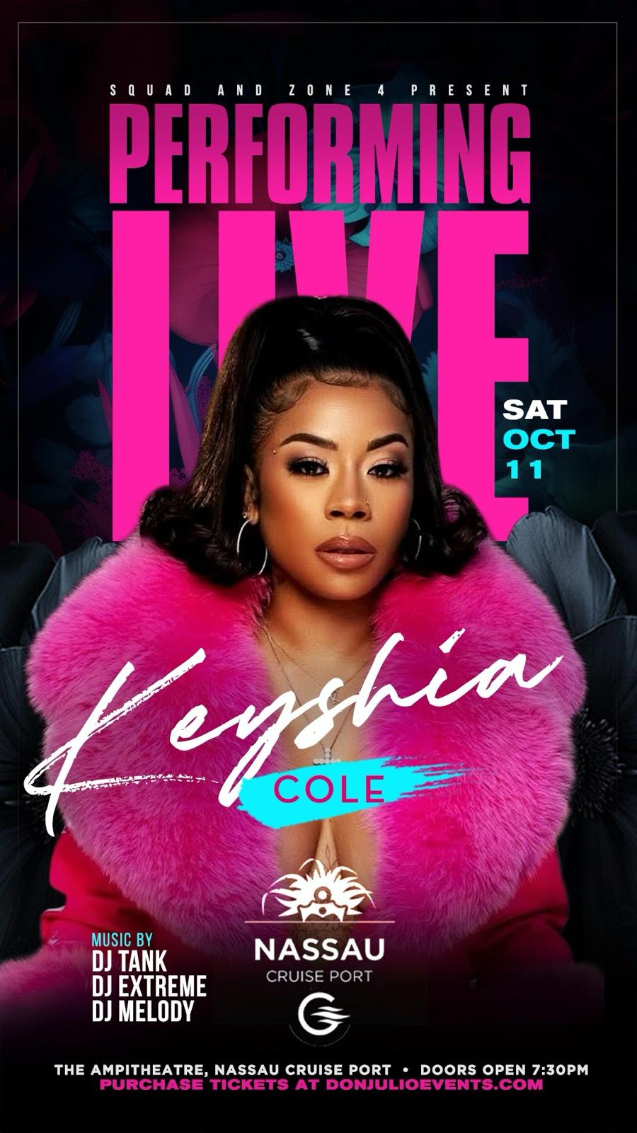 Keyshia Cole performing live – event flyer